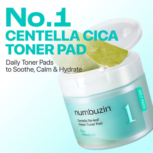 Numbuzin – No.1 Centella Re-Leaf Green Toner Pad- 190ml/ 70 pads