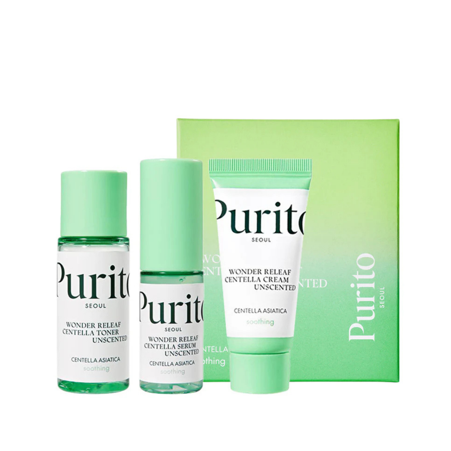 PURITO – Wonder Releaf Centella Mini Kit Unscented, 3 PCs 15ml