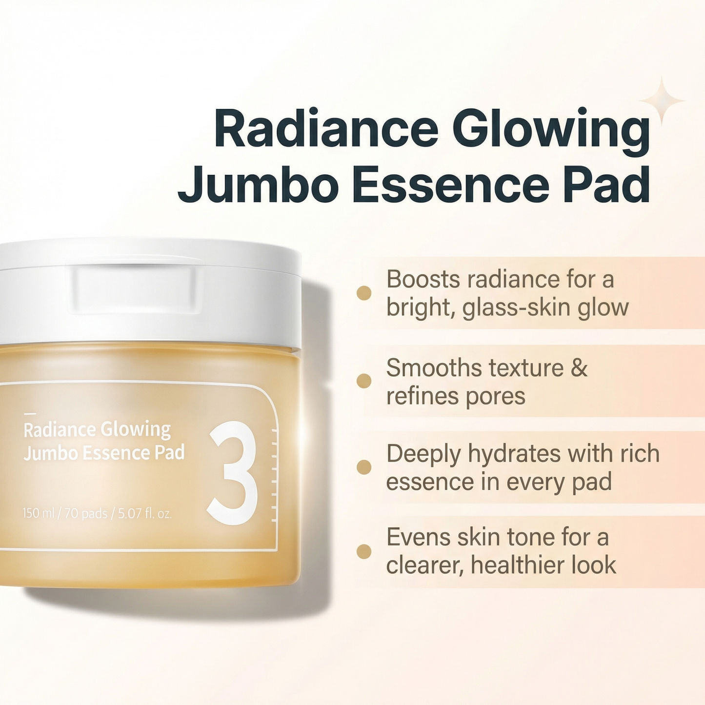 Numbuzin – No.3 Radiance Glowing Jumbo Essence Pad