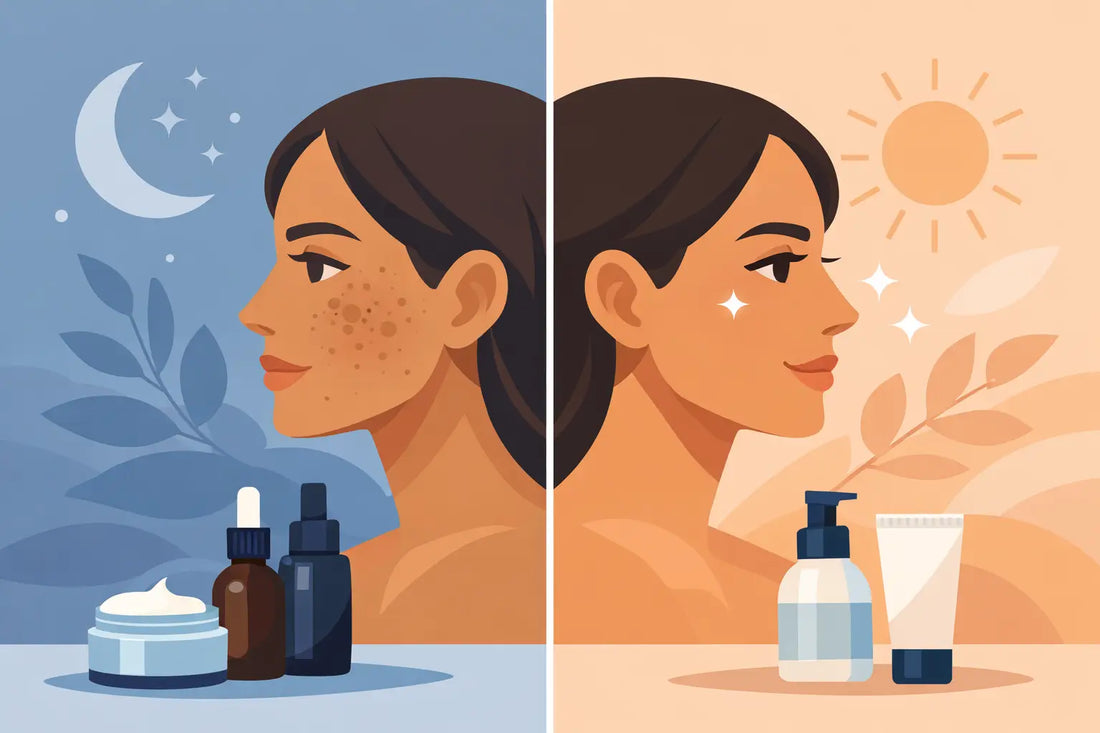Before and After Dark Spot Routine Results