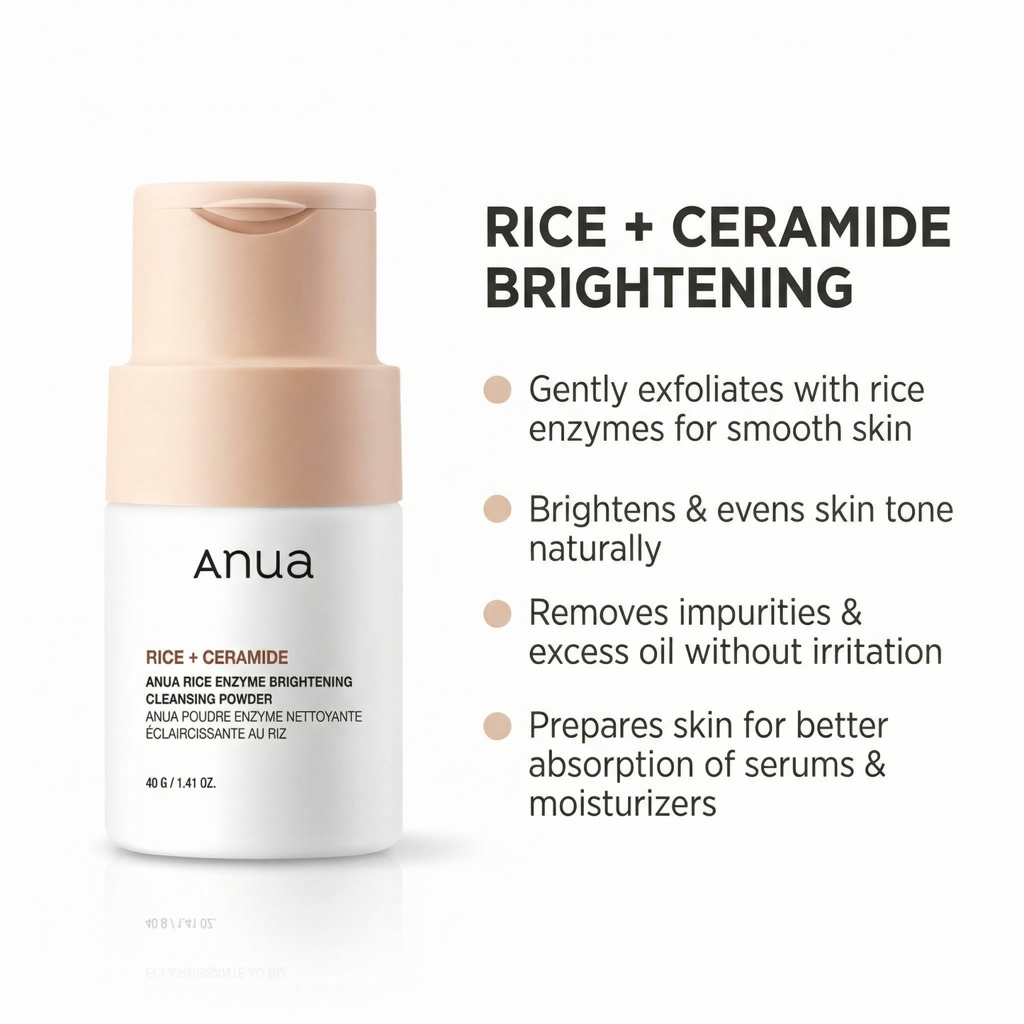 Anua – Rice Enzyme Brightening Cleansing Powder - 40g