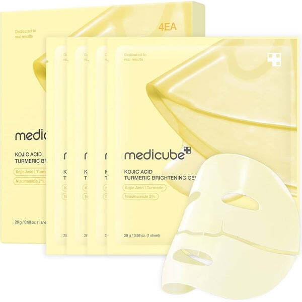 Medicube Kojic Acid Turmeric Brightening Gel Mask – 4 Pack (4 × 28g)