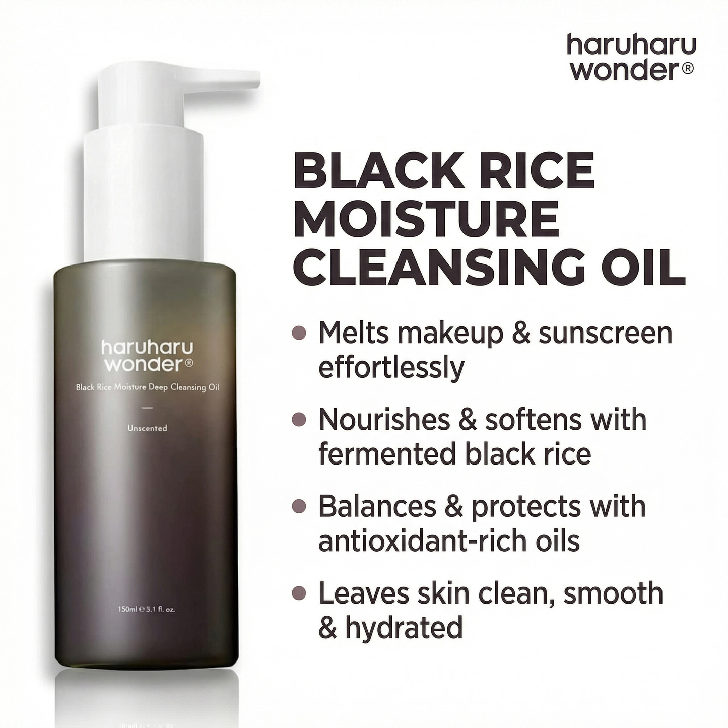 Haruharu Wonder – Black Rice Moisture Deep Cleansing Oil- 150ml