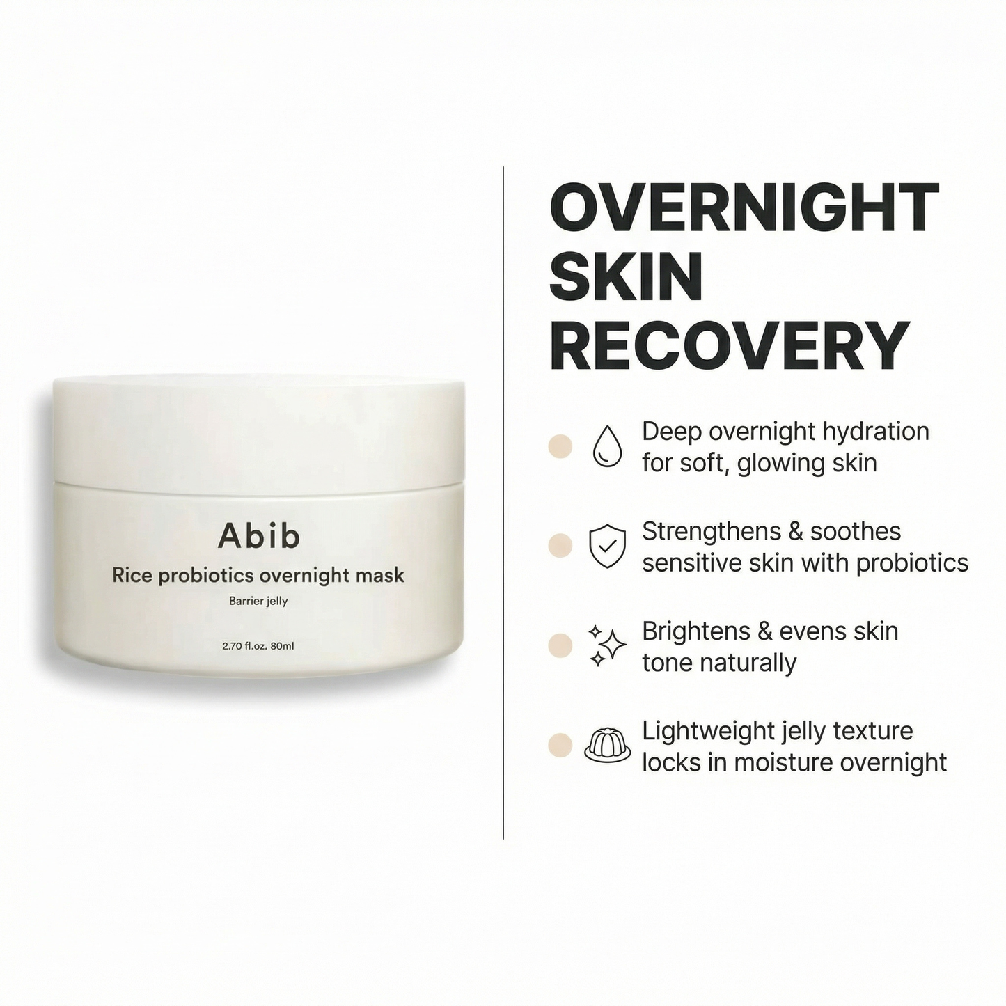 ABIB – Rice Probiotics Overnight Mask Barrier Jelly 80ml